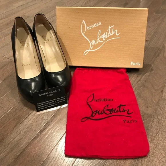 Christian Louboutin Black Heels Sz 40 - Picture 1 of 7